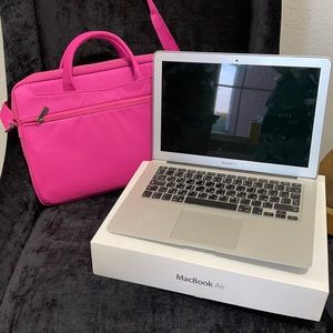 MacBook Air laptop and carry bag